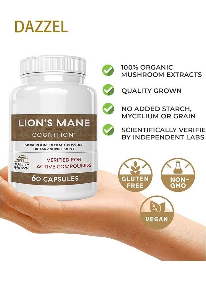 DAZZEL Visit the Real Mushrooms Store Lion's Mane Cognition Capsules (60Pieces) - Image 2